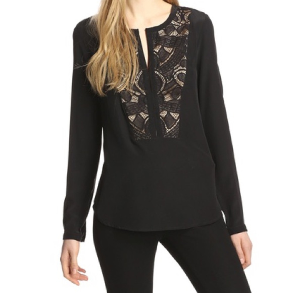 Cynthia Vincent Twelfth St. Lace bib henley